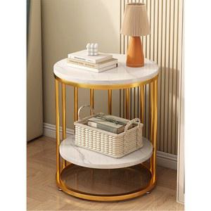 북유럽 감성 라운드 소파테이블 대리석 베란다 골드 침실 티테이블 심플 겸용