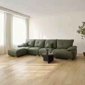 [우관제 갤러리] 가이아 6인 비건레더 가죽 모듈 소파+스툴