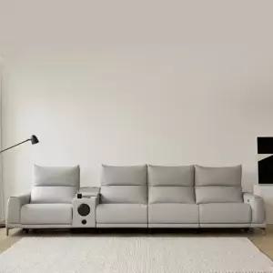 [우관제 갤러리] 몬테 6인 비건레더 가죽 리클라이너 소파+홈바 콘솔