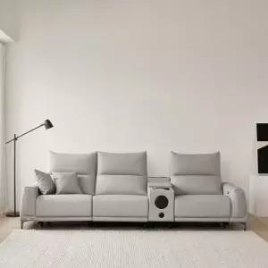 [우관제 갤러리] 몬테 4인 비건레더 가죽 리클라이너 소파+홈바 콘솔