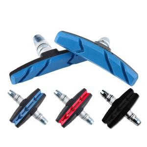 1/2 쌍 MTB 도로 자전거 자동 브레이크 패드 사이클링 V 브레이크 홀더 신발 고무 블록 내구성 자전거 제동