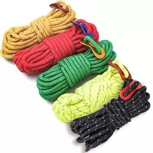 등산용 로프 야간용 아웃도어 고강도 빛 반사 로프 다용도 가이라인 알루미늄 빨랫줄 스토퍼 캠핑용 스트링