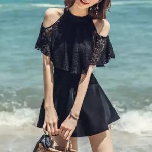 여성수영복 비치원피스 레이스 수영복 블랙 여름 휴양지 바캉스