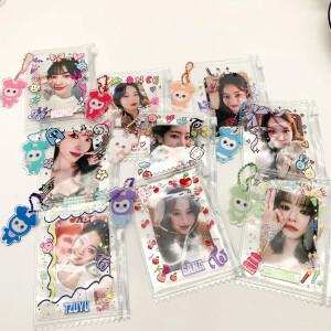 오리지널 캔디 3인치 미니 카드 홀더 3D 크리스탈 패턴 TWICE 미나 사나 모모 주지 PVC 소재 중국 본토 제