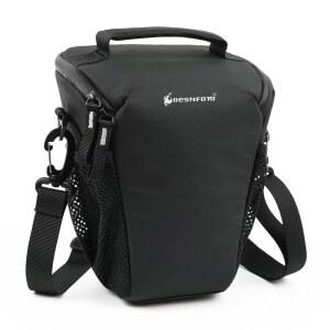 [미국배송] BESNFOTO 소형 카메라 가방 사진 크로스바디 어깨 카메라 케이스 방수 허리 가방 패니 팩 삼각형 디자인 DSLR SLR 미러리스 카메라용