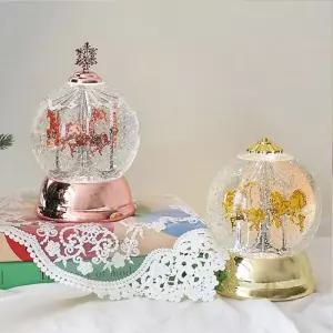 원형 회전목마 워터볼 오르골 2type