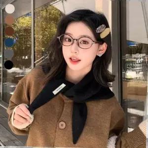 울 100% 삼각 쁘띠 스카프