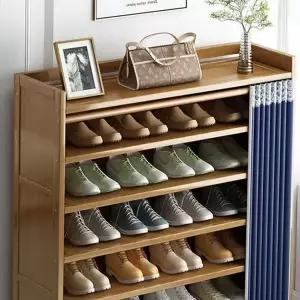 현관 신발장 다용도 가림막 거실 원목 신발장 수납 틈새 우드 정리함 조립식 보관함 수납장 정리대 우산