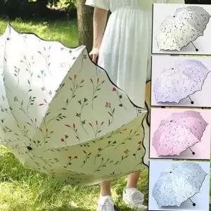 자외선 차단 우산 경량 휴대용 접이식 암막 자동 우산 양산 3단 방수 플라워 초경량 수동 패턴