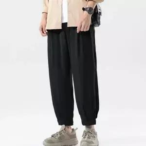 남성 루즈핏 팬츠 데일리 캐주얼 9부 남성 와이드 팬츠 핀턱 트레이닝
