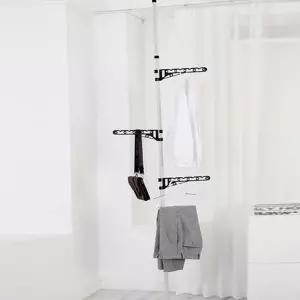 기둥식 옷걸이 베이직 이동식 자취방 1단 폴 행거 원룸 틈새 세탁실 방문 슬림