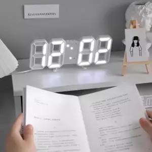 3d 입체 시계 인테리어 디지털 무소음 led 벽걸이 시계 조명 거실 스탠드 사무실 테이블 탁상 시간 침실