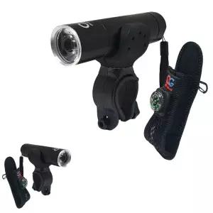 저가형 전조등 AG302 랜턴 나침판 자전거 후레쉬겸용 거치대