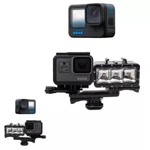 제이커 조명 카메라 액션캠 블랙 고프로 듀얼 마이크 호환 11 마운트 라이트 LED 거치대