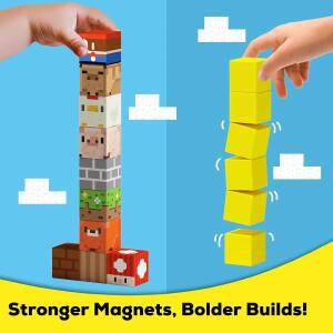 슈퍼 마그네틱 블록 장난감 (남아/여아 3세 이상) 마인크래프트 세계 만들기 자석 큐브 STEM 게임 감각 발