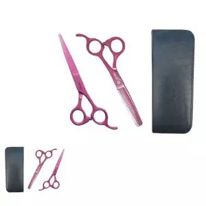 빙투 강아지 미용 헤어관리 컬러 펫가위 세트 반려동물 모모 펫전용 애견 틴닝 일자