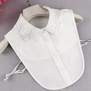 여성 페이크 카라 넥케이프 블라우스 목장식 여성 레이어드 카라 니트 탈부착 레이스 옷깃 펀칭 코디