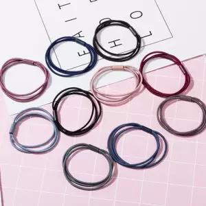 기본 데일리 무매듭 세줄 머리끈 여성 헤어 고무줄