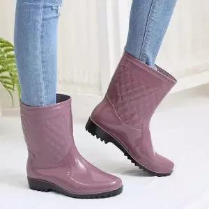 767 811ZRD35 여성장화 패션장화 방수 시장장화 체크장화