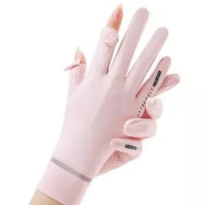 쿨 메쉬 장갑 고탄력 여성 자외선 야외 활동 장갑 쿨링 여름 운전 핑거리스 운전용 핸드폰 가리개 통기성
