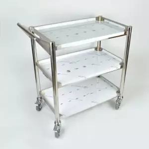스텐 3단 카트 운반카 서빙카트 식당 우레탄바퀴