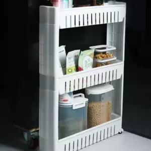 다용도수납장 주방 욕실 이동식 틈새수납장 조립형