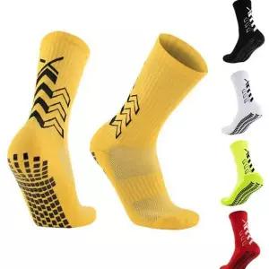 축구 스포츠 양말 두툼한 미끄럼 그립 논슬립 축구 양말 훈련 사이클 미드컷 두꺼운 신축성 통기성 에어