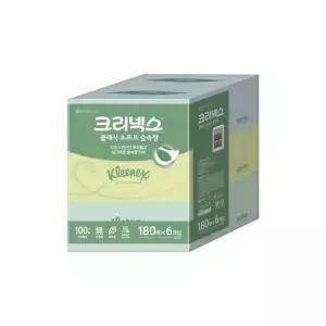 크리넥스 숲속향 각티슈 180매x6갑 미용티슈/곽티슈/각티슈/사각티슈/사무실/집들이/화장지/휴지/세트