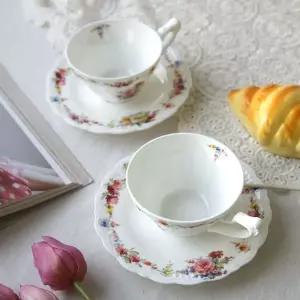 본차이나 도자기 커피잔 2인 1세트 로즈 커피잔 찻잔 커피잔2인세트