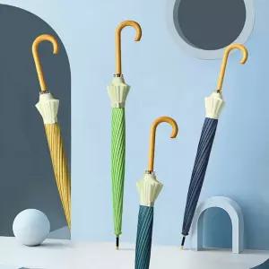 자동장우산 16k튼튼한 우드손잡이 골프우산 이쁜우산 심플베이직우산