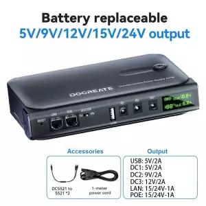 418650 배터리 무정전 전원 공급 장치 DC 5V 9V 12V UPS 백업 배터리 모니터링 라우터 모바일 파워 뱅크 AC