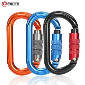 CLIWIZ 25KN 자동 안전 잠금 장치 야외 등산 카라비너 O 모양 항공 알루미늄 후크