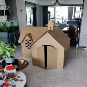 MONI 대형종이집 조립식종이 종이집 만들기 어린이  페이퍼하우스 놀이집 DIY 유아용