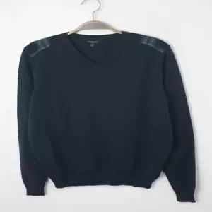 버버리 니트/네이비/메리노울 스웨터 이태리판 수입 구제 중고 명품 캐주얼 브이넥 기본 여성용 L 100