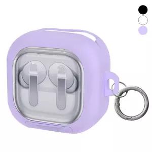 갤럭시 버즈4 프로 투명 컬러 프레임 스탠드 거치대 하이브리드 케이스 스탠딩 카라비너