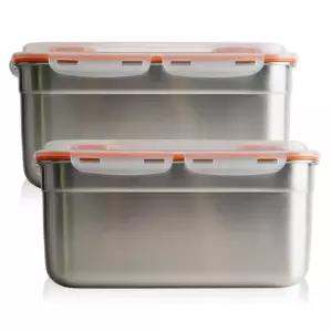 올품락 포스코 STS304 스텐밀폐용기 김치통 더블핸디 2호 10L x 2개