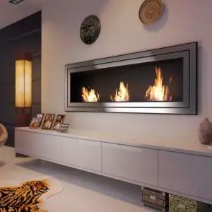 에탄올 난로 가정용 벽난로 바이오 알콜 불멍 펜스 벽걸이 대형 80x40cm 유리