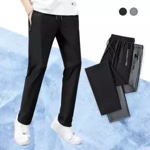 남자 아이스바지 여름 허리밴딩 쿨팬츠 긴바지 남성 트랙 쫄바지 고무줄바지 짐웨어 슬랙스