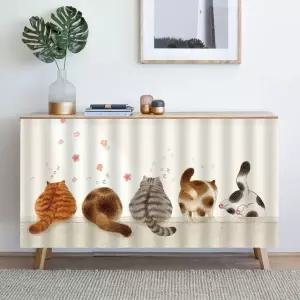 무타공 찍찍이 가림막 커튼 가리개 수납장 벨크로 바란스 고양이 식물 100X70cm