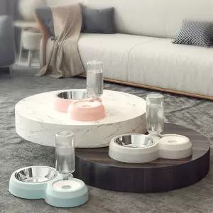 강아지2구식기 반려동물 논슬립 2구 반자동 급체방지 급수기 밥그릇