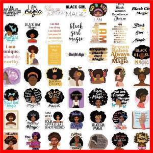 10/50PCS 블랙 걸 셀프 어퍼메이션 영감 스티커 DIY 장식 PVC 방수 스케이트보드 노트북 컵 클래식 장난감