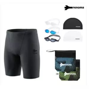 [롯데백화점]레노마 남성 매트 4부 실내수영복 수경수모세트 MS2G804SET_DG