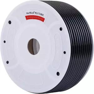 VerRich 공압 튜브 파이프 퓨 호스 블랙 6mm OD x 4mm ID 525 FT(160미터) PU 에어 라인 공기 압축기