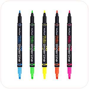 [2개구성] 문화 트윈형광펜 트윈언더라인 노랑색 12개 다꾸용 화사한 사용이편리한 QWFFFDEA