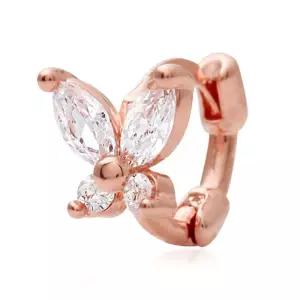 14K GOLD PIN 링 피어싱 나비큐빅