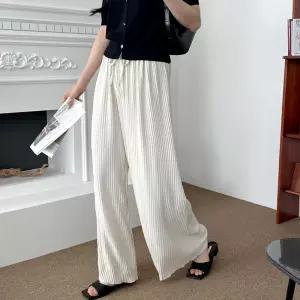 오피스 단정한 올비아 린넨 주름 와이드 팬츠 aLA9+2OKp