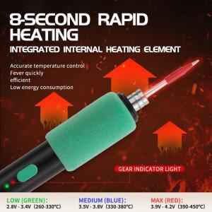 15W5V 무선 납땜 인두 도구 키트,  가열 휴대용 USB 충전, 용접 및 유지 관리용 와이어 홀더