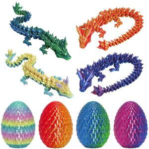 4PCS 3D 프린팅 드래곤 에그 함께하는 장난감 부활절 위한 크리스탈 할로윈에 아이들을 세트, 피젯 애니멀스 드래곤과