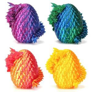 bgezxuy 4Pcs 미니 3D 프린팅 실내 들어 공룡 알 아이들을 여자 용, 위한 생일, 용 크리스탈 있는 용이 관절형 장식 (MINI-LD) 할로윈 있고, 안에 야외