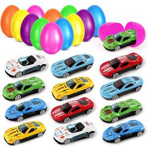 아이들을 위한 다이캐스트 자동차가 포함된 스터퍼, 부활절 달걀 달걀, 장난감으로 선물 채워진 12팩, 용품, 바구니 장난감 파티에서 사냥을 유아를